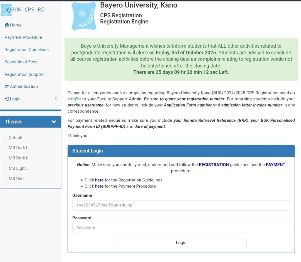BUK Postgraduate Registration Deadline 2025 Extended